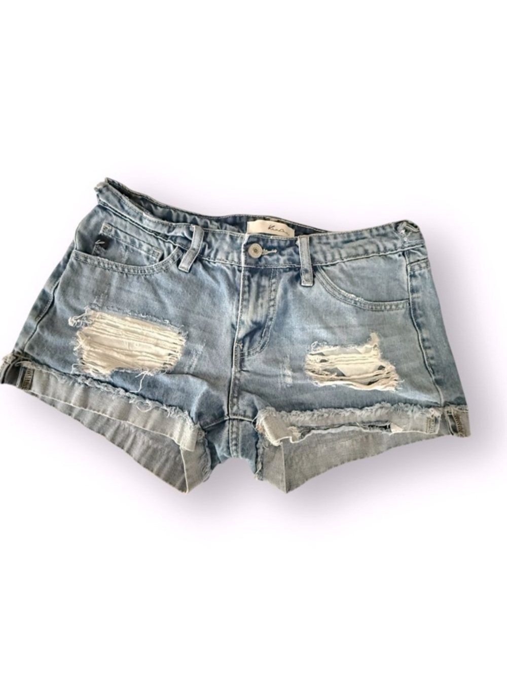 Kancan Destroyed Distressed boho Festival Shorts Cotton Women's size S Small